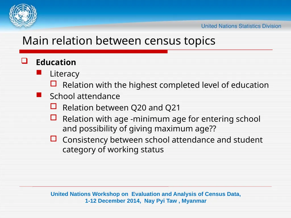 DATA VALIDATION-II Consistency check Objectives - slide 12 of 18