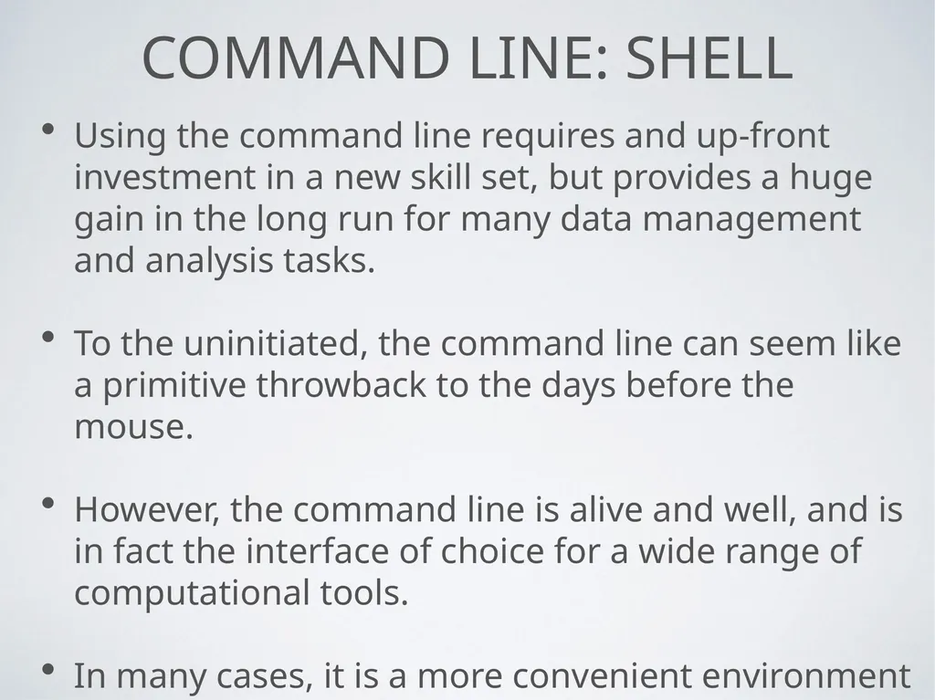 Command line Shells Georges Khazen Command line: - slide 6 of 29
