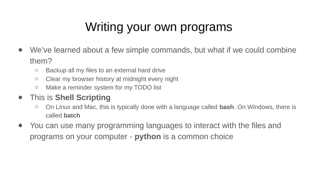 Introduction to the Command Line Talking Directly - slide 17 of 20