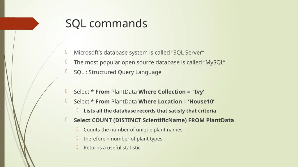 SQL commands from C# and ASP.net SQL commands - slide 2 of 8