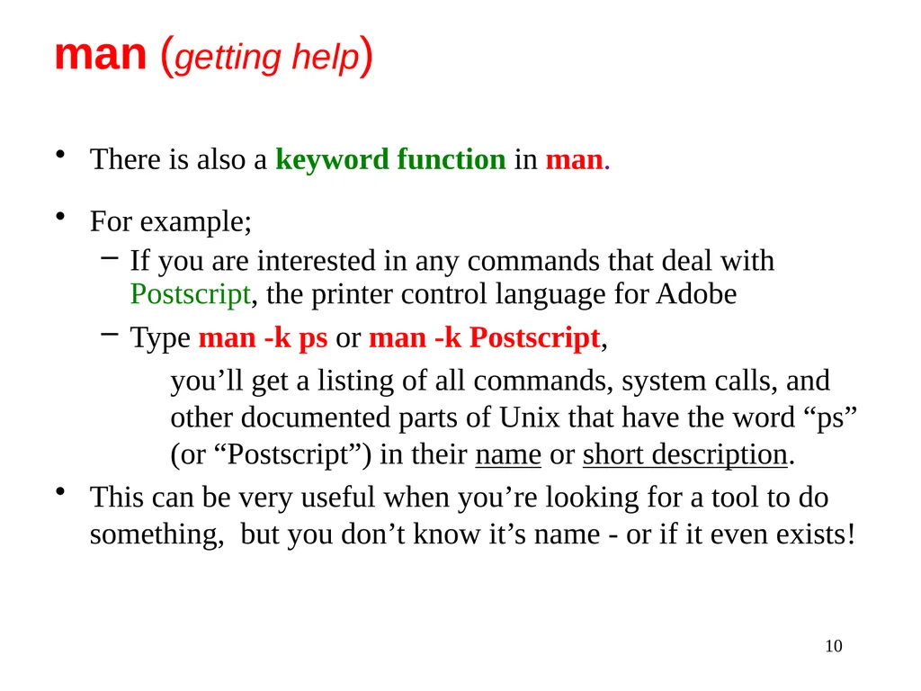 Introduction to Unix: Basic Command Line Commands - slide 10 of 48