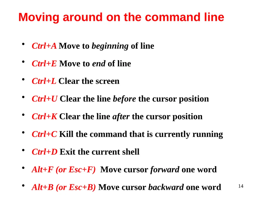 Introduction to Unix: Basic Command Line Commands - slide 14 of 48