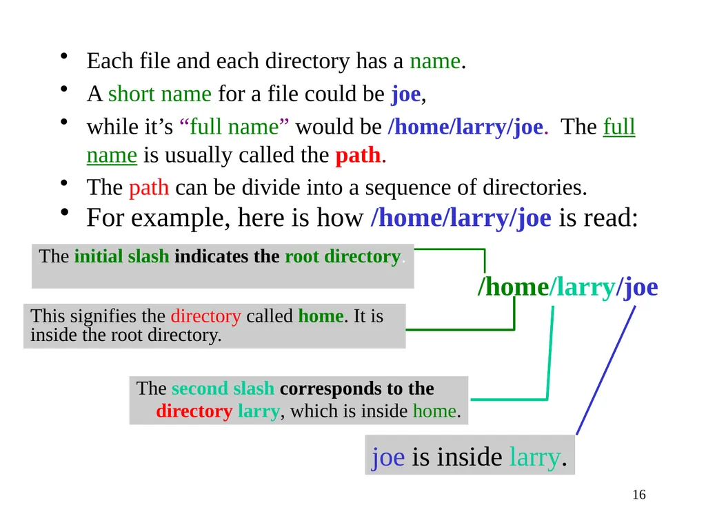 Introduction to Unix: Basic Command Line Commands - slide 16 of 48