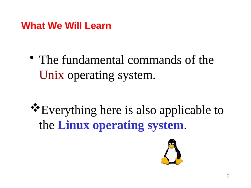 Introduction to Unix: Basic Command Line Commands - slide 2 of 48