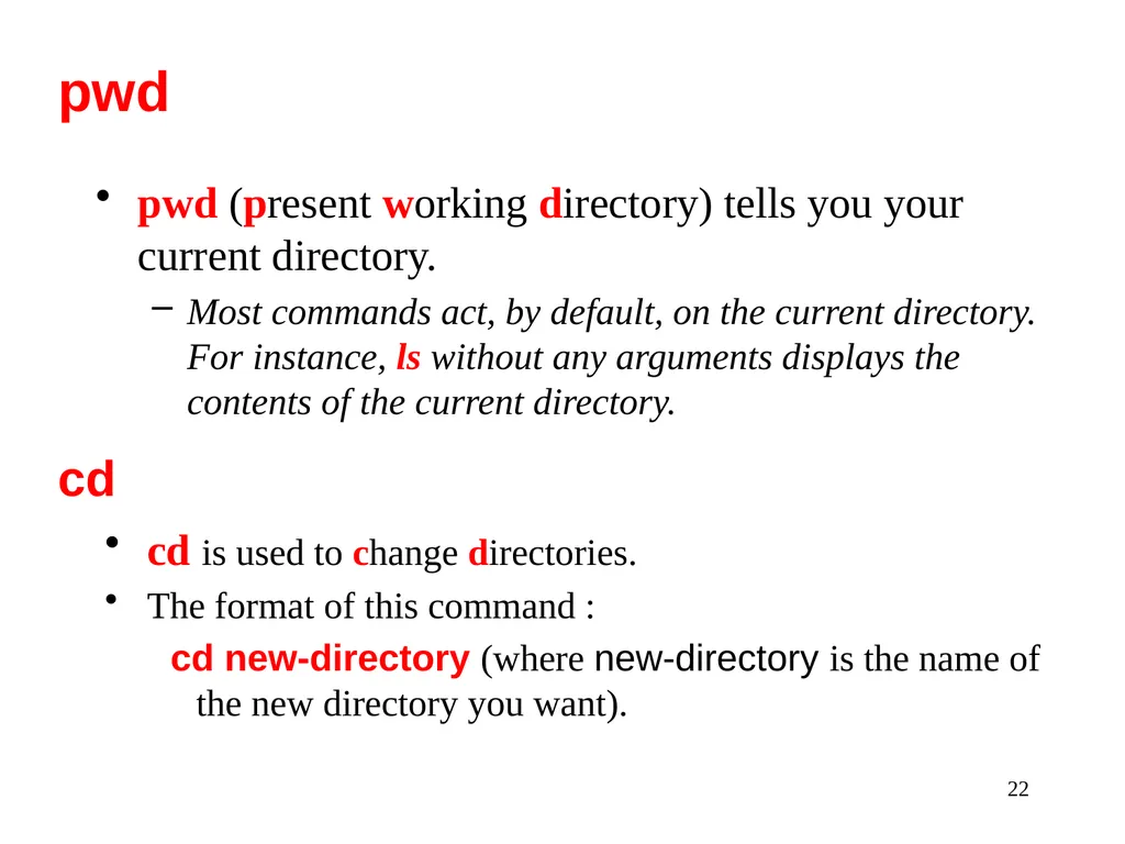 Introduction to Unix: Basic Command Line Commands - slide 22 of 48