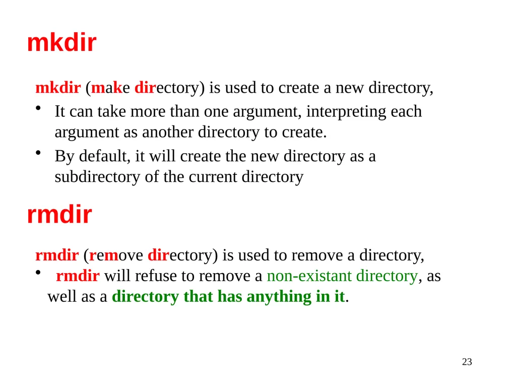 Introduction to Unix: Basic Command Line Commands - slide 23 of 48