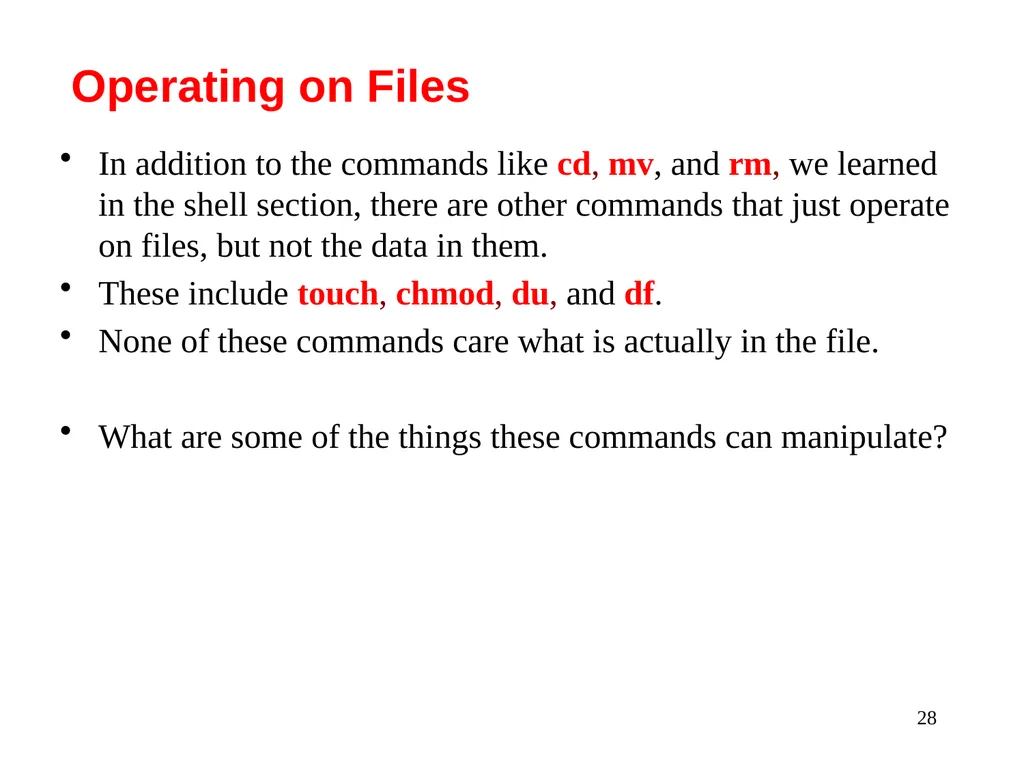 Introduction to Unix: Basic Command Line Commands - slide 28 of 48