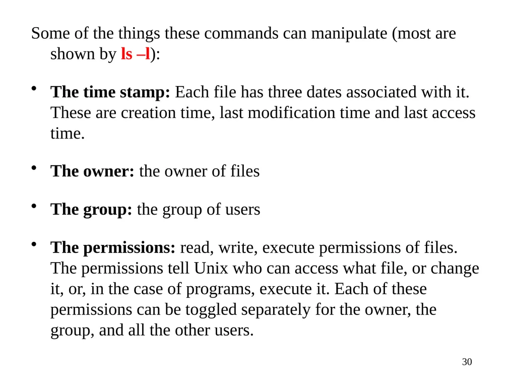Introduction to Unix: Basic Command Line Commands - slide 30 of 48