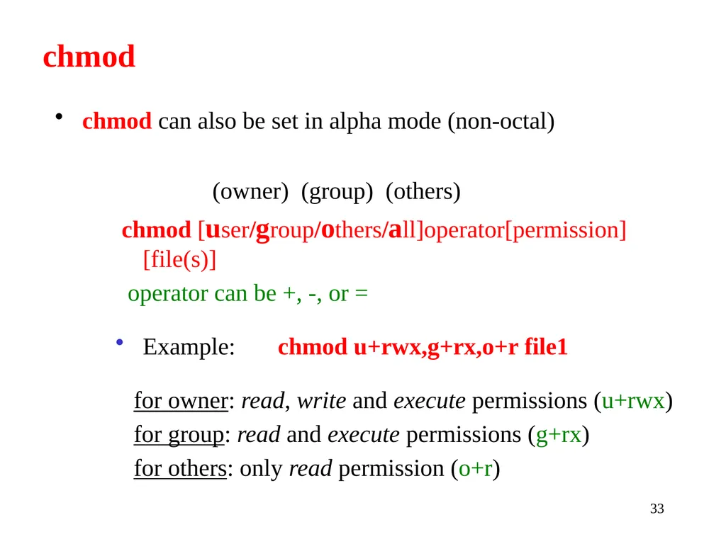 Introduction to Unix: Basic Command Line Commands - slide 33 of 48
