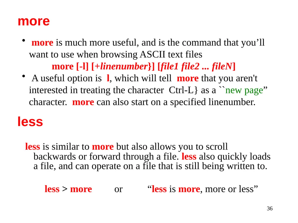 Introduction to Unix: Basic Command Line Commands - slide 36 of 48