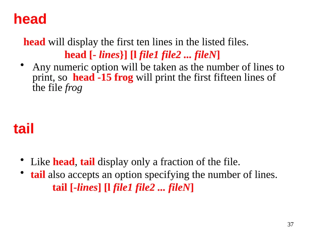 Introduction to Unix: Basic Command Line Commands - slide 37 of 48