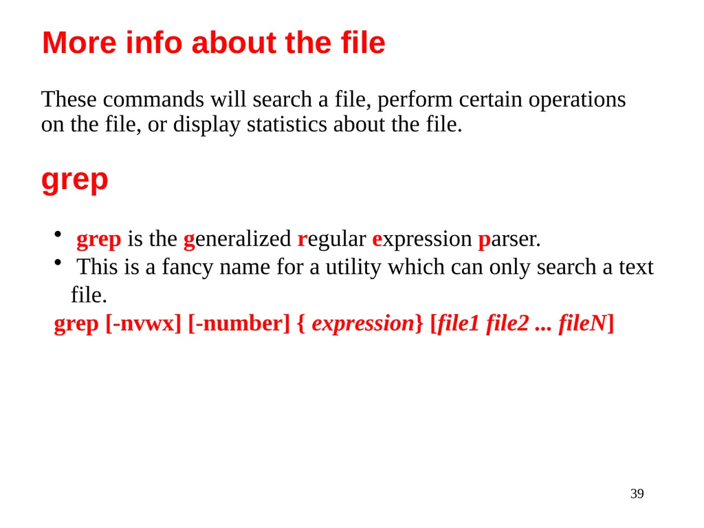 Introduction to Unix: Basic Command Line Commands - slide 39 of 48