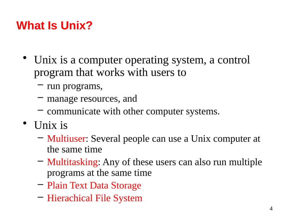 Introduction to Unix: Basic Command Line Commands - slide 4 of 48