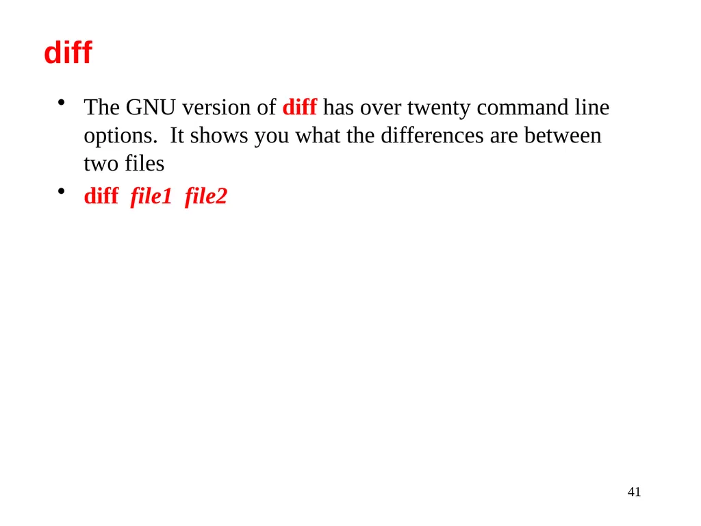 Introduction to Unix: Basic Command Line Commands - slide 41 of 48