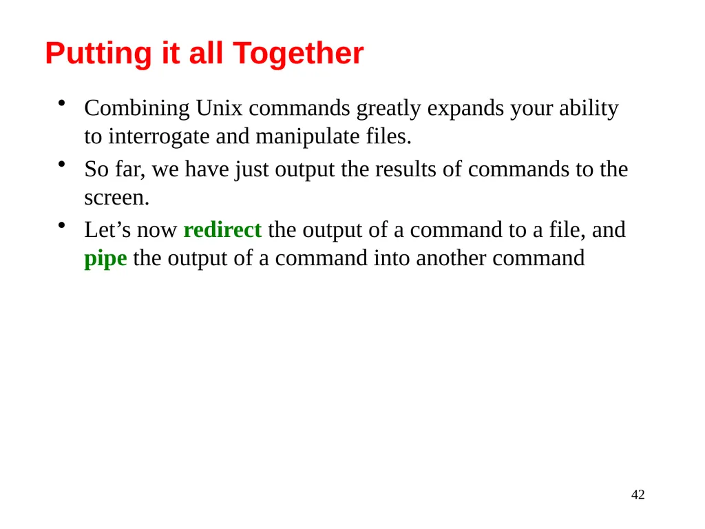 Introduction to Unix: Basic Command Line Commands - slide 42 of 48