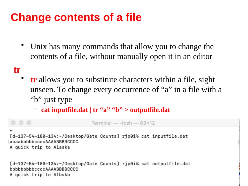 Introduction to Unix: Basic Command Line Commands - slide 45 of 48
