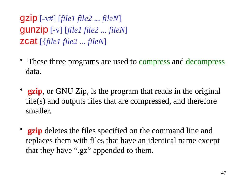 Introduction to Unix: Basic Command Line Commands - slide 47 of 48