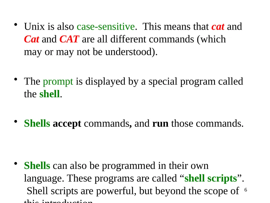Introduction to Unix: Basic Command Line Commands - slide 6 of 48
