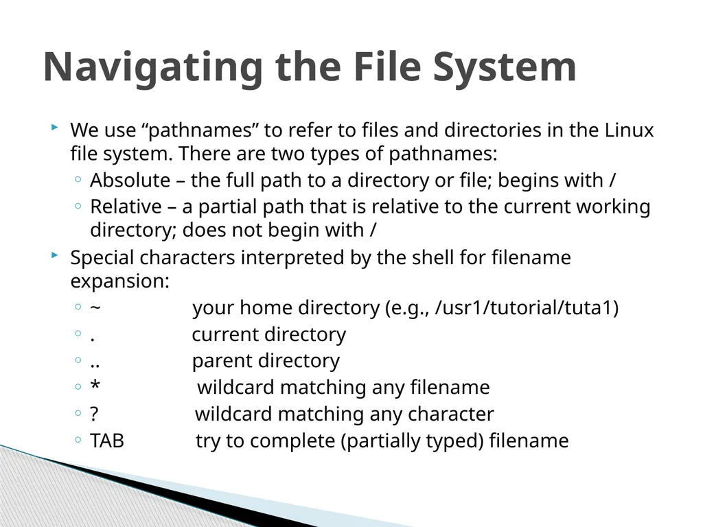 Introduction to Linux Robert Putnam Research - slide 27 of 49