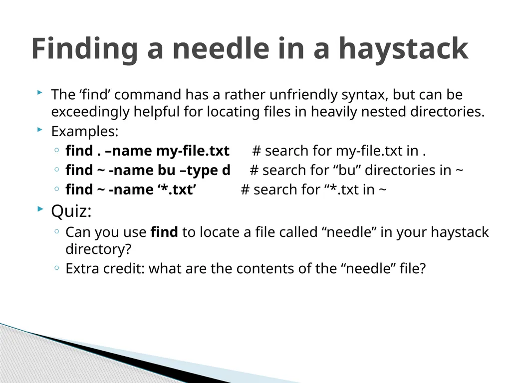 Introduction to Linux Robert Putnam Research - slide 33 of 49