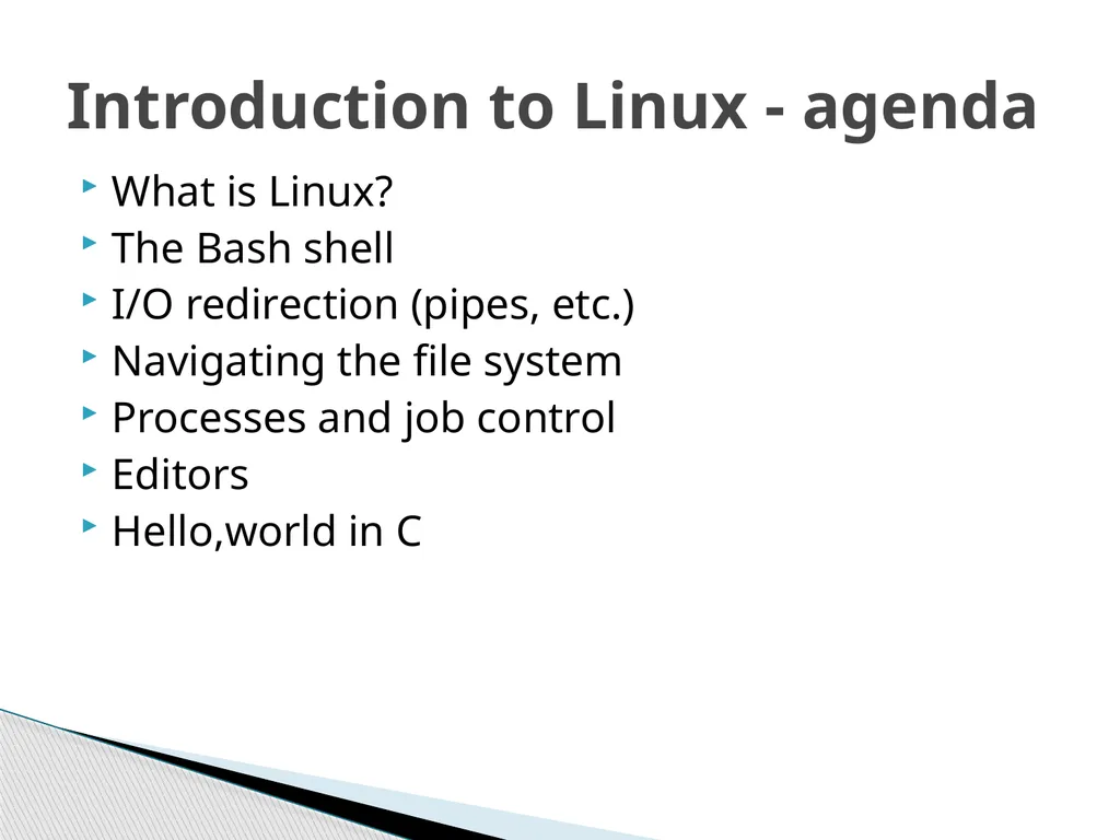 Introduction to Linux Robert Putnam Research - slide 2 of 49