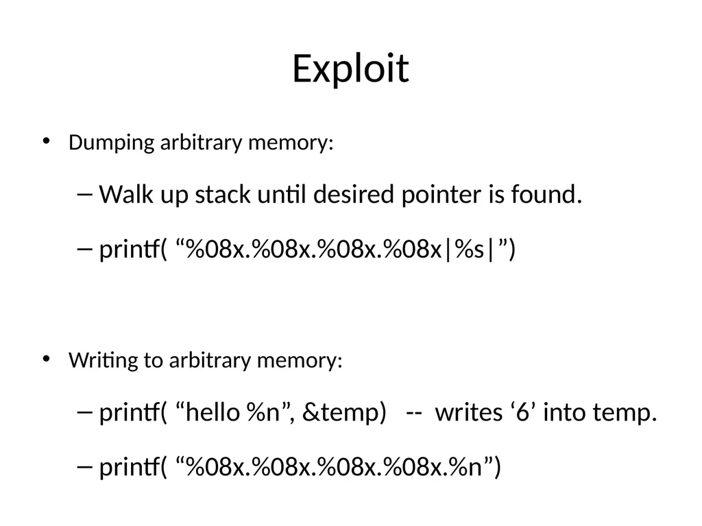 Control hijacking attacks Attacker’s goal: Take - slide 22 of 23