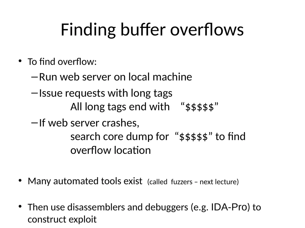 Control hijacking attacks Attacker’s goal: Take - slide 17 of 23