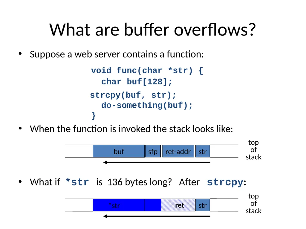 Control hijacking attacks Attacker’s goal: Take - slide 6 of 23