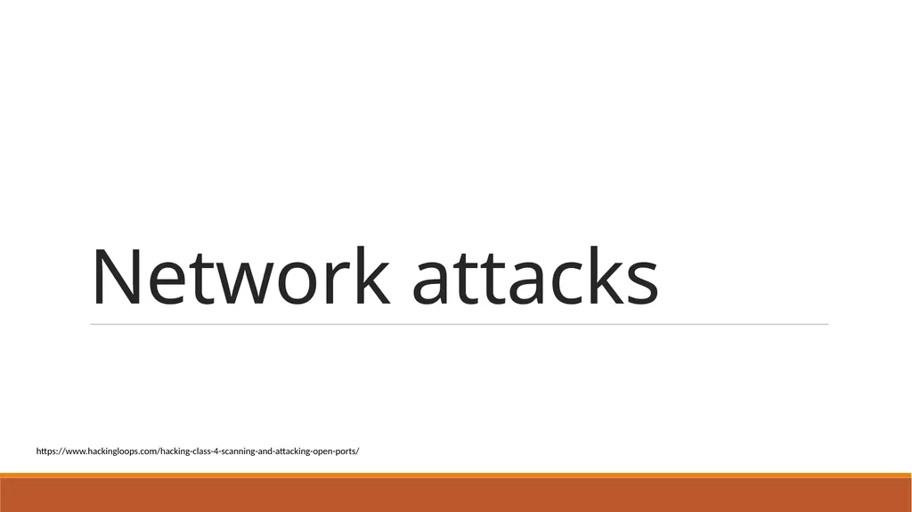 Network attacks - slide 1 of 20