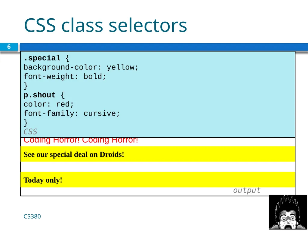 <link href="filename" type="text/css" - slide 6 of 32