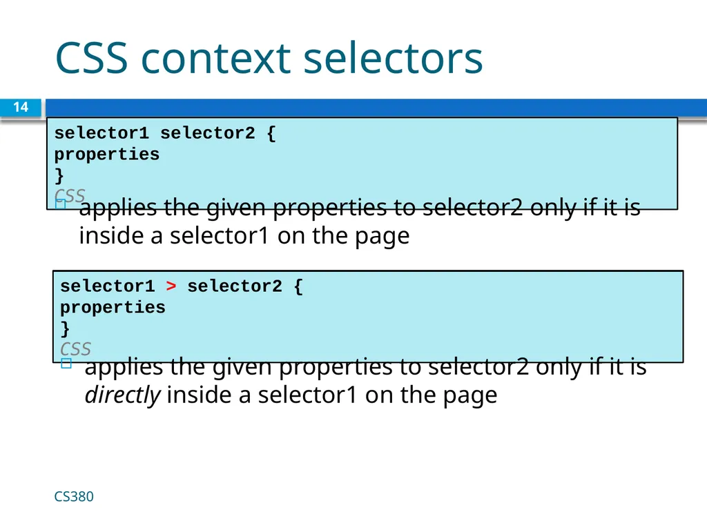 <link href="filename" type="text/css" - slide 14 of 32