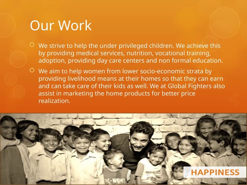 GLOBAL FIGHTERS FOUNDATION Introduction Formed in - slide 4 of 10