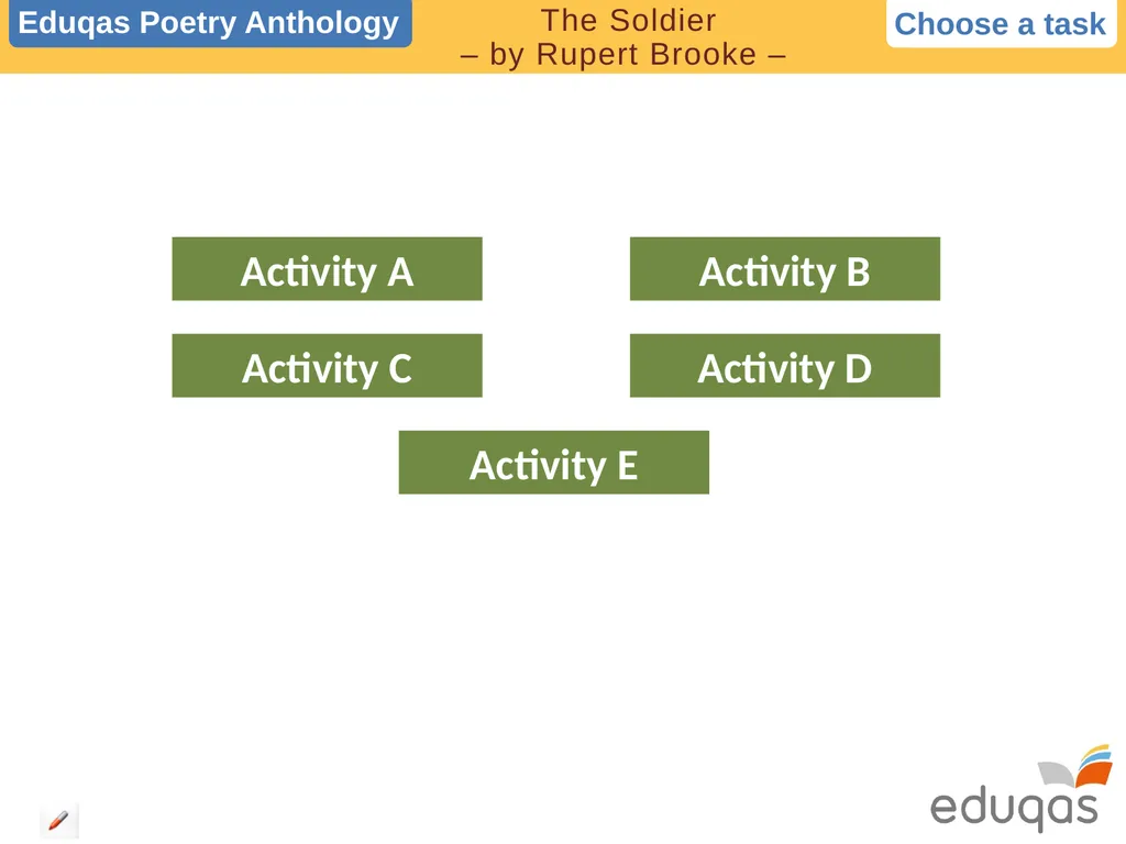 Choose a task Activity A Activity C Activity E