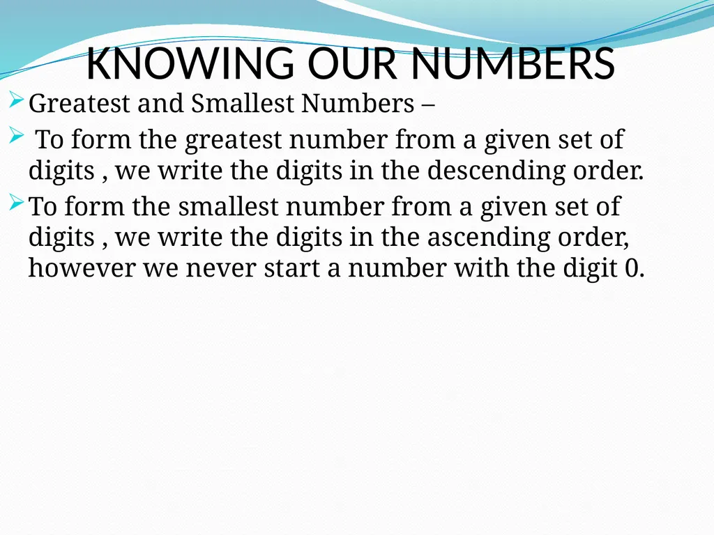 KNOWING OUR NUMBERS Place value Face value - slide 8 of 13