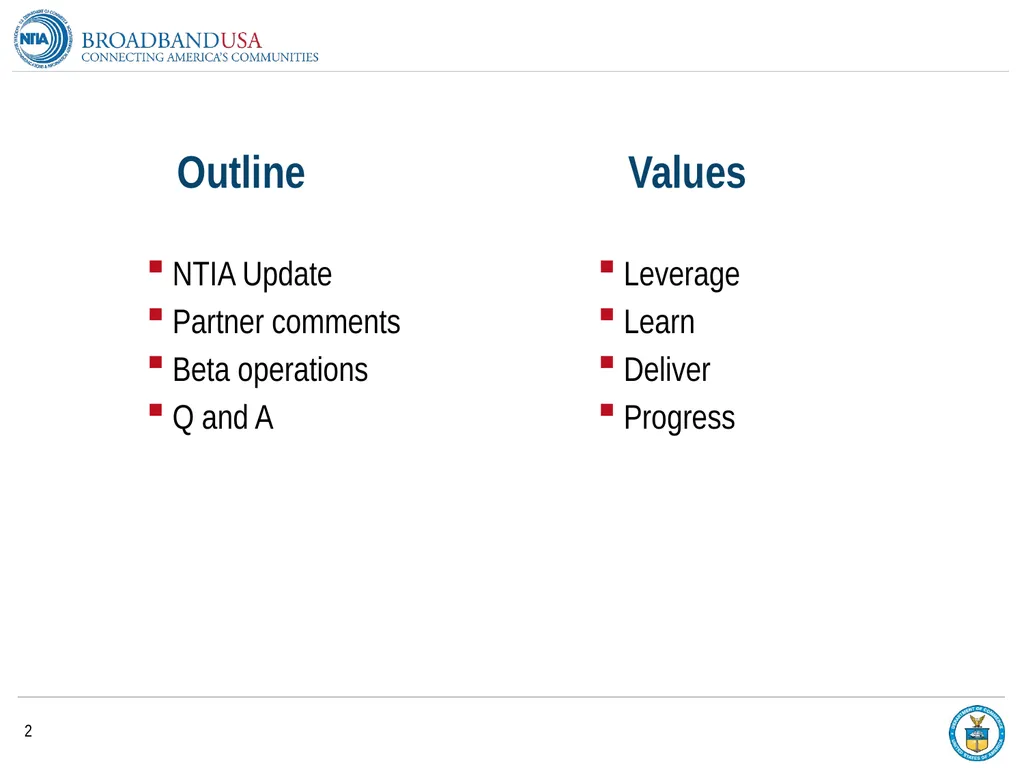 BroadbandUSA Connectivity Assessment Tool - - slide 2 of 19