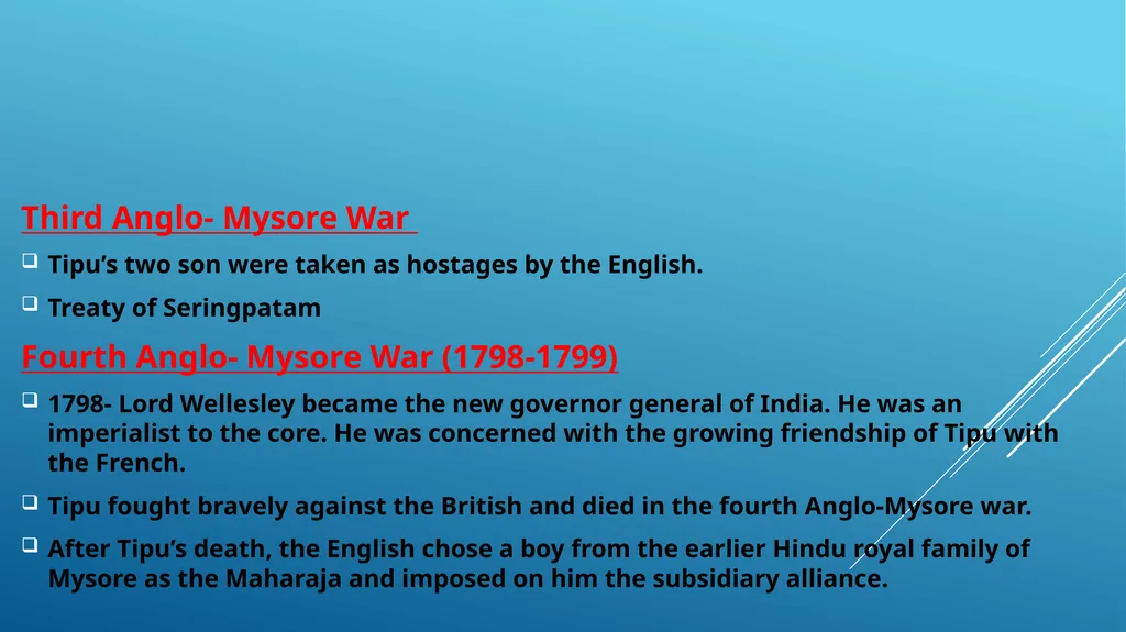 TIPU SULTAN (1750-1799) After the decline of - slide 7 of 9