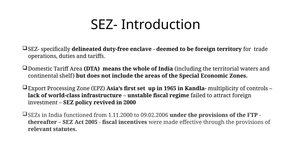 Special Economic Zones-SEZ Dr M. S. Krishna Kumar, - slide 2 of 21