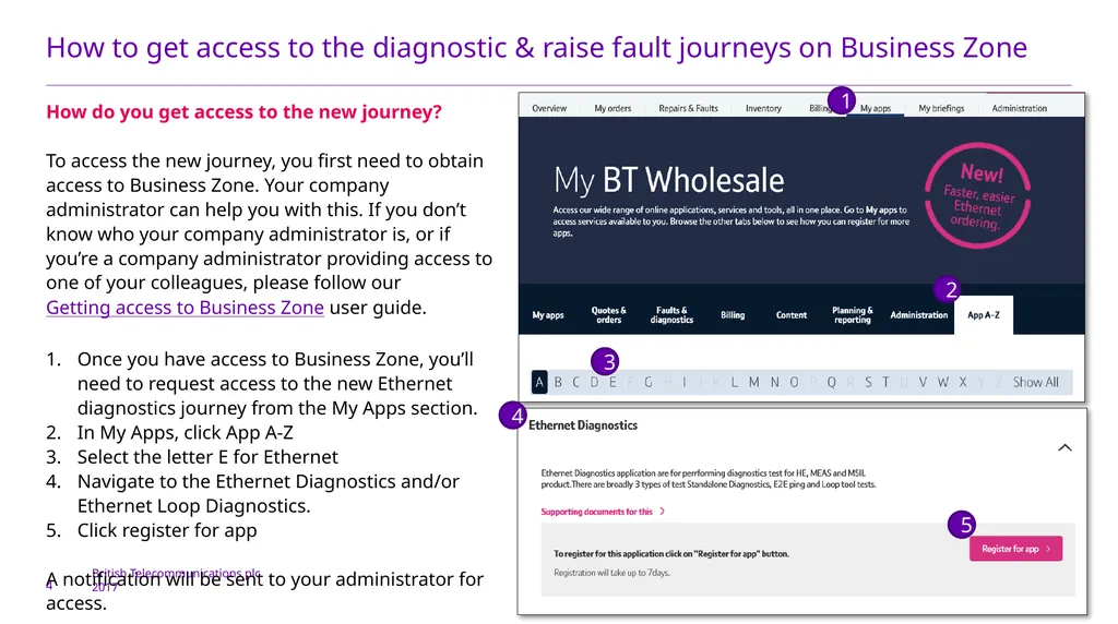 1 Getting access to the Ethernet Diagnostics and - slide 4 of 22