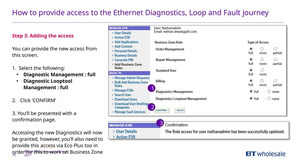 1 Getting access to the Ethernet Diagnostics and - slide 10 of 22