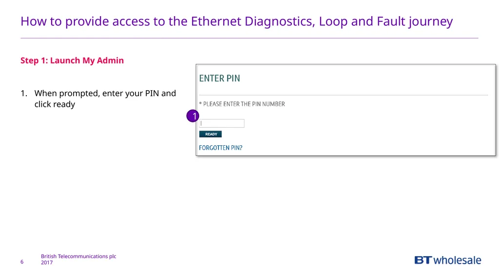 1 Getting access to the Ethernet Diagnostics and - slide 6 of 22