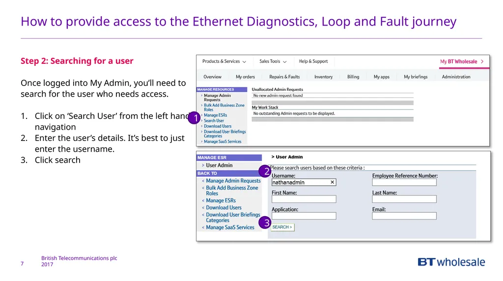 1 Getting access to the Ethernet Diagnostics and - slide 7 of 22
