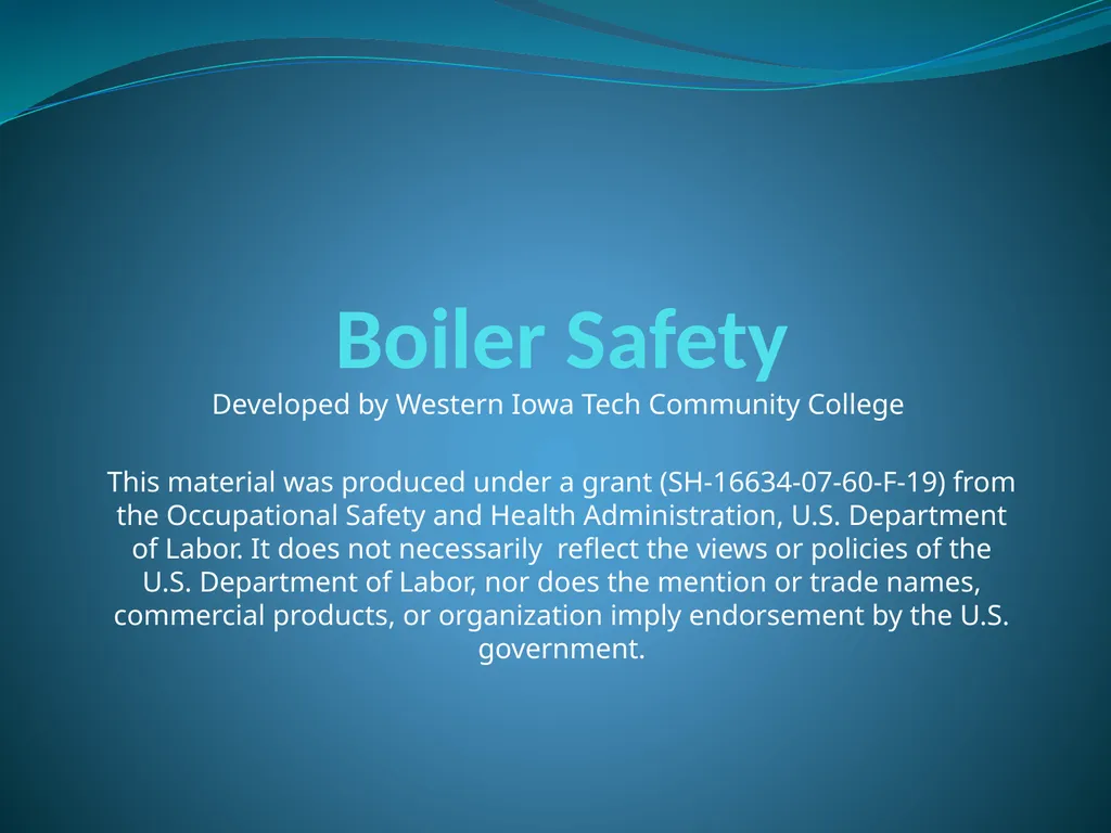 Boiler Safety Developed by Western Iowa Tech - slide 1 of 24