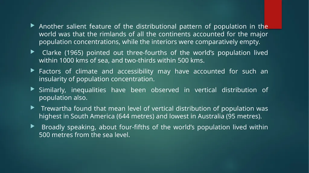 Distribution and Density of Population The - slide 7 of 9