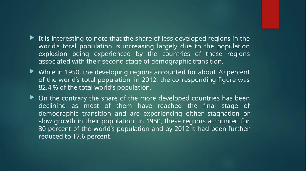 Distribution and Density of Population The - slide 9 of 9
