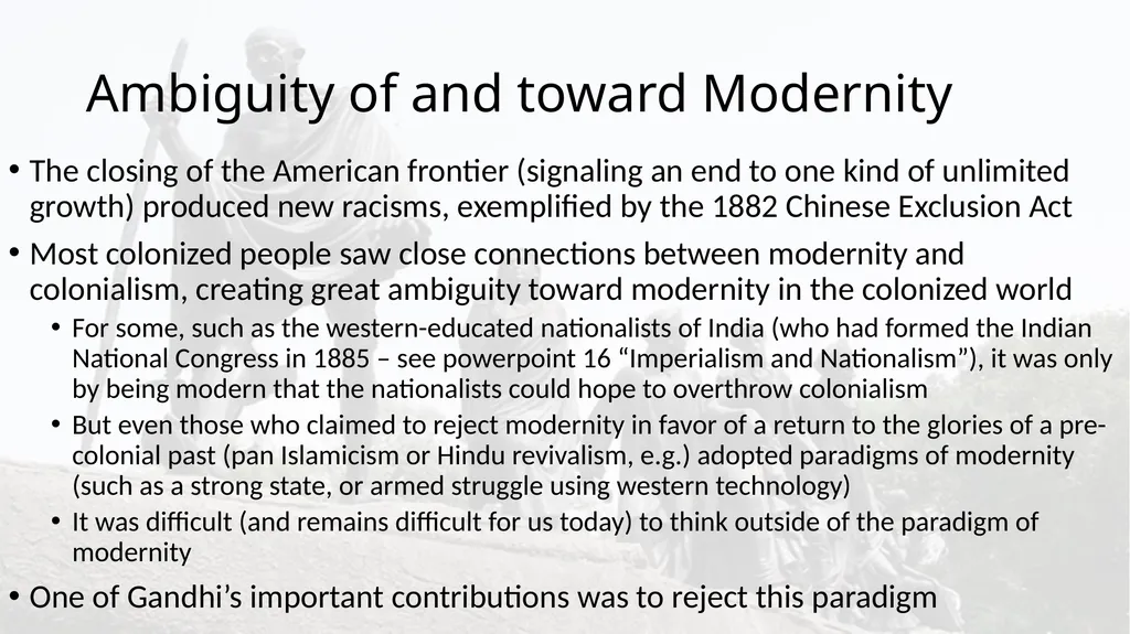 Gandhi in an Imperial World Modernity, Empire and - slide 13 of 29