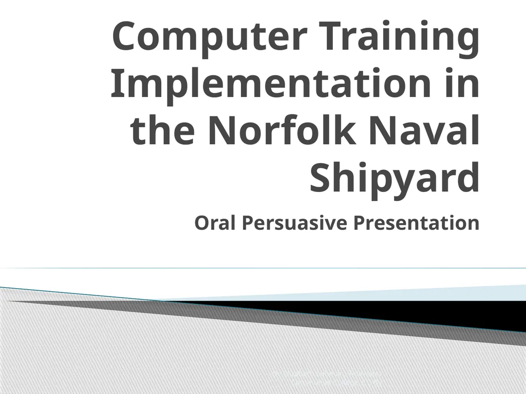 Computer Training Implementation in the Norfolk