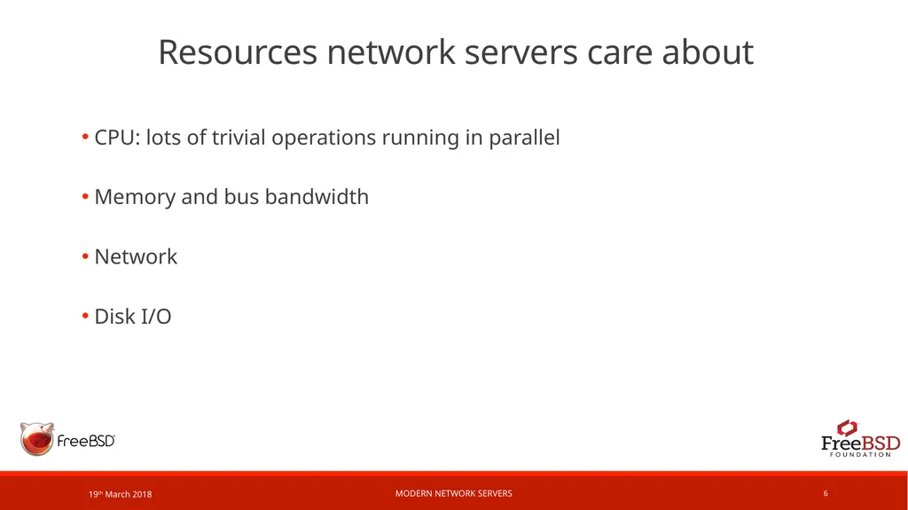 Modern network servers Example network service: - slide 6 of 17