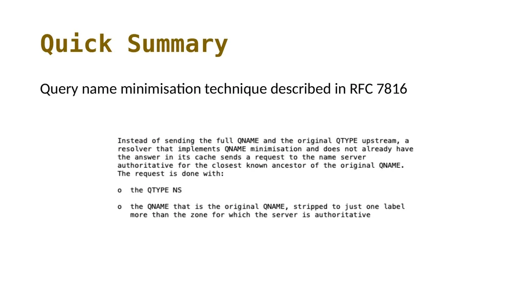 Measuring Query Name Minimization Geoff Huston - slide 3 of 19