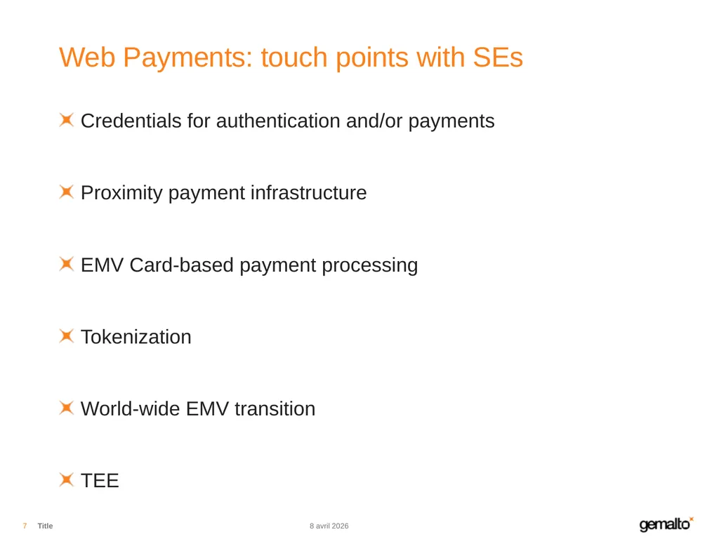 Secure Elements and W3C L. Castillo 06/16/15 - slide 7 of 8