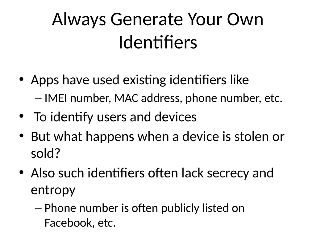 Ch 8: Mobile Development Security CNIT 128: - slide 45 of 63